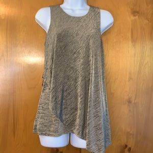 WH/BM black/khaki marled soft knit sleeveless top
